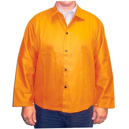 POWERWELD FR Cotton Welding Jacket, 9oz Orange Sateen, Medium PWOFRJM